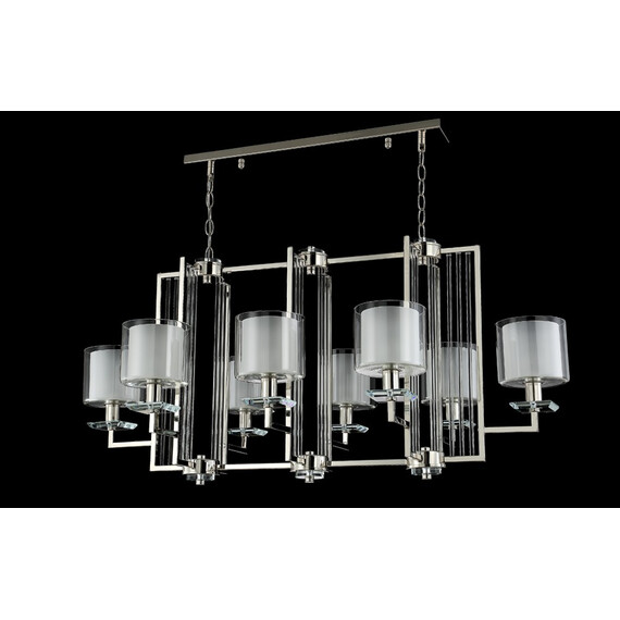 Подвесная люстра Crystal Lux Nicolas SP8 L1000 Nickel/White, фото , изображение 3